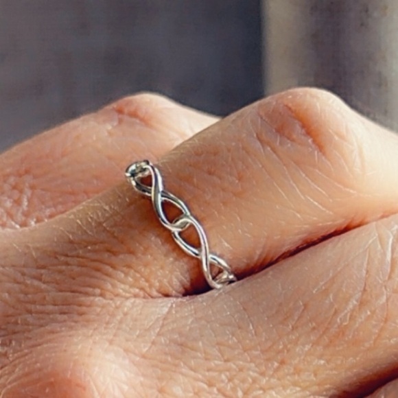 Sterling Silver Dainty Infinity Ring - Picture 10 of 10